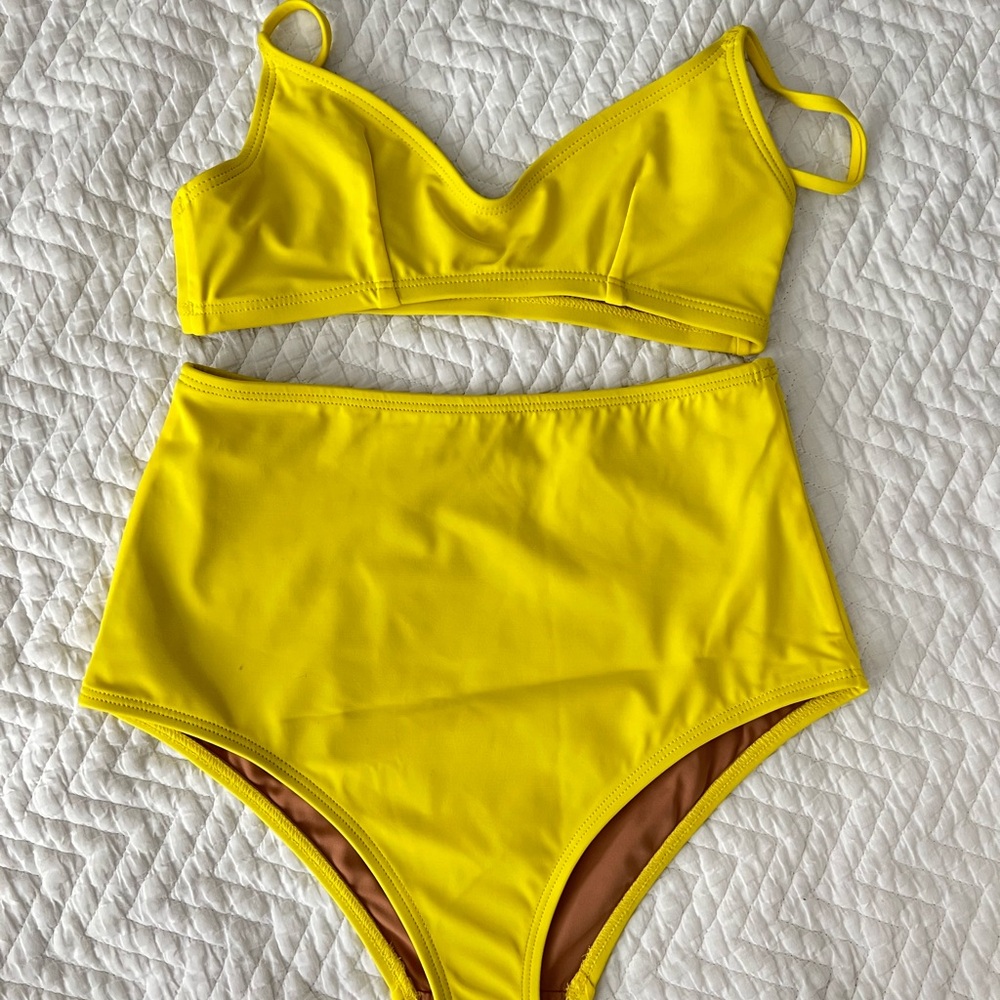 NWT Nu Swim Yellow Bikini Set